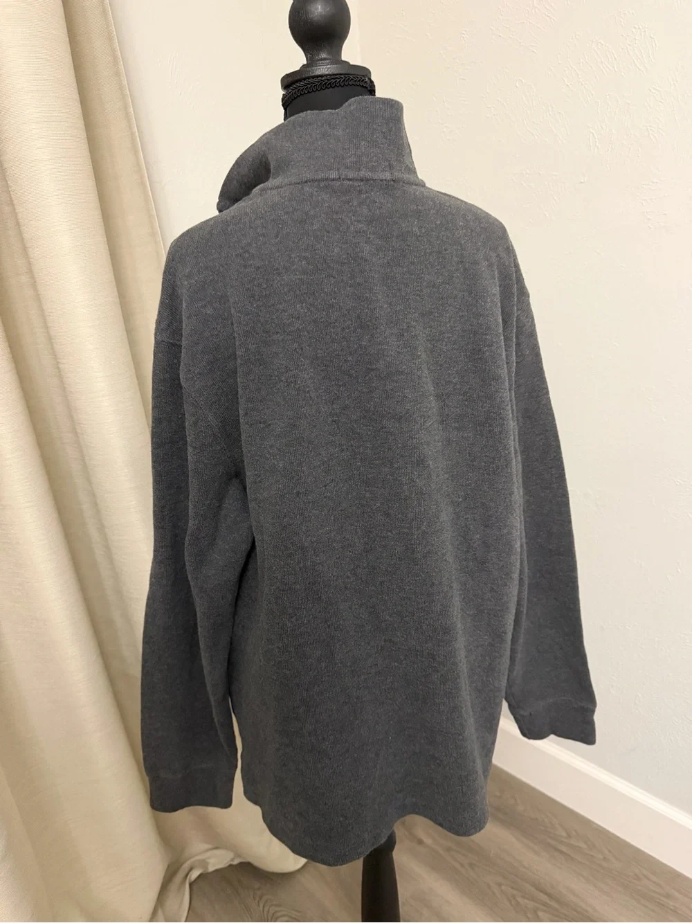 Polo by Ralph Lauren Dark Gray Half-Zip Pullover Sweater with Pink Pony